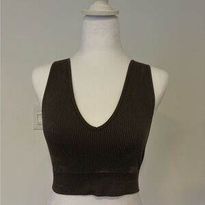 Brown Garage Cropped Tank